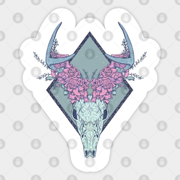 Deer skull Sticker by Jess Adams